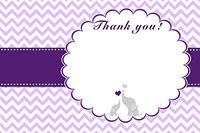 30 Blank Thank You Cards Blue Chevron Zig Zag Elephant Design Baby Shower Party + 30 White Envelopes