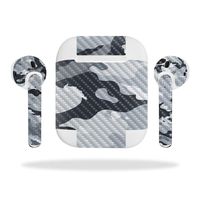 MightySkins Carbon Fiber Skin for Apple Airpods - Artic Camo | Protective, Durable Textured Carbon Fiber Finish | Easy to Apply, Remove, and Change Styles | Made in The USA