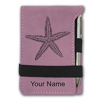 Mini Notepad, Starfish, Personalized Engraving Included (Pink)