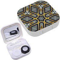 Portable Contact Lens Case Box Travel Kit Mirror + Bottle + Tweezers Container Holder [ Kaleidoscope Geometrical ]
