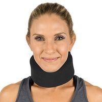 Vive Neck Brace - Foam Cervical Collar - Vertebrae Whiplash Wrap Aligns and Stabilizes Spine - Adjustable Spinal Support Can Be Used While Sleeping and Relieves Pain, Pressure (Thin, Black)