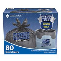 Member's Mark Drum Liner 55 Gallon Simple Tie Trash Bags 5 Pack (80 ct.)