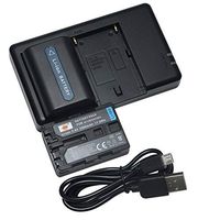 DSTE Replacement for 2X NP-FM50 Battery + Rapid Dual Battery Charger with Micro USB Cable Compatible Sony CCD-FRV DCR-PC DCR-TRV DCR-DVD DSR-PDX GV HVL Series Camera as NP-FM30 NP-FM51 QM50 QM51 FM55H