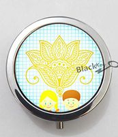 BlackKey Lotus Flower 3-Compartment Decorative Pocket Gift Box Case Organizer for Pill, Color 1 -1514