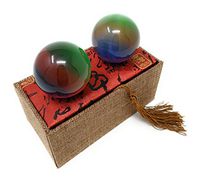 Artificial Tiger Eye Crystal Gemstone Quartz Chinese Health Stress Exercise Baoding Balls (Rainbow)