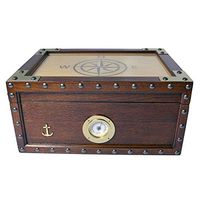 Humidor Supreme Maiden Voyage Cigar Humidor, 1 Glass Hygrometer, 1 Rectangle Humidifier, Spanish Cedar Tray with Divider, SureSeal Technology, Holds Up to 100 Cigars