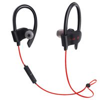 Axiba Bluetooth Headset, Spirit X Wireless Sports Headset with Microphone, Gym Running Workout, Noise Reduction Wireless Earbuds, IPX7, SweatGuard Technology (Red)