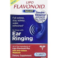 Lipo-Flavonoid Night Ear Heath Supplement | Contains Melatonin to Help Tinnitus Sufferers Sleep | Use with #1 ENT Doctor Recommended Lipo-Flavonoid Plus | 75 Caplets