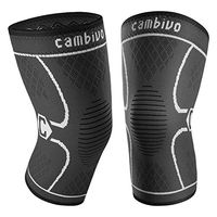 CAMBIVO 2 Pack Knee Brace, Knee Compression Sleeve Support for Men and Women, Running, Hiking, Arthritis, ACL, Meniscus Tear, Sports, Home Gym (Gray,Small)