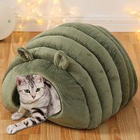 Christmas Pet Bed, Lyperkin Soft Portable Cave Cat Bed - 14.96inch(L) x16.53inch(W) x12.99inch(H), Cat Sleeping Bag Self-Warming Kitty Sack