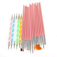 Luxsea 15pcs Drawing Brushes + 5pcs Dotting Tools Patinting Pens For Nail Design Manicure
