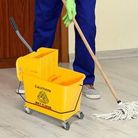 5 Gallon Mini Press Mop Bucket with Wringer 20 Quart Rolling Cart Yellow - mop bucket with wringer on wheels - mop bucket - mop and bucket - commercial mop bucket - mop bucket with wringer for home.