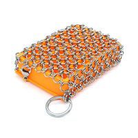 ZHONGLI Cast Iron & Pyrex & Stainless Steel Skillet Chainmail Scrubber & Cleaner with Silicone Insert Premium 316 Stainless Steel