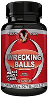Vigor Labs Wrecking Balls Award Winning Best Testosterone Booster for Men | 100% Natural Herbal Supplements for Male Enhancement, Muscle Building, Metabolism, Energy & Vitality | 60 Capsules
