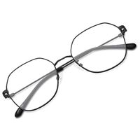 GAOYE Blue Light Blocking Computer Glasses for Women Men Retro Metal Lightweight Frame Anti UV Glare Lens - 0.0 Magnification (Black Frame/Transparent Lens/Black Leg)