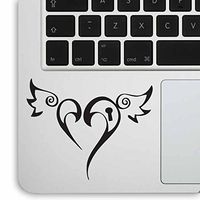 Aftermarket Graphics - 2X Qty Heart Locket Wings for Laptop/car/Guitar Decal Sticker (Black)
