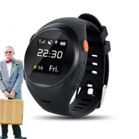 vmree Global WiFi Tracking System SOS GPS Seniors Anti-Fall Alarm Smart Watch (Black)