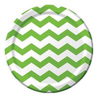 Creative Converting Celebrations 96 Count Chevron Paper Dinner Plates, 8.75", Fresh Lime