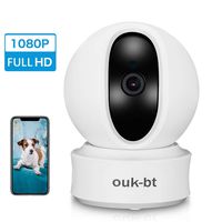 OUK-BT Wireless Security Camera, IP Camera 1080P 2MP Video Baby Monitor, WiFi Home Security Indoor Camera, Motion Detection, 2 Way Audio Night Vision Compatible with Alexa Echo and Google Home