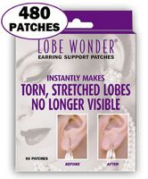 Lobe Wonder 480 Invisible Earring Ear-Lobe Support Patches - Provides Relief for Damaged, Streched Ear-Lobes and Helps Protect Healthy Ear Lobes Against Tearing