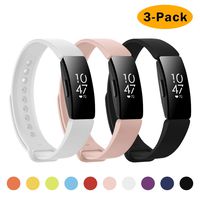 NANW Bands Compatible with Fitbit Inspire HR Bands/Fitbit Inspire Band, 3-Pack Adjustable Soft Silicone Inspire Straps for Women Men Sports Replacement Accessories Bands for Inspire/Inspire HR, Larg