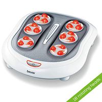 Beurer FM60 Shiatsu Foot Massager | For tired feet and legs | Reflexology to improve blood circulation | Heat function for warm feet | 18 Shiatsu massage heads and 2 massage levels | Height adjustable