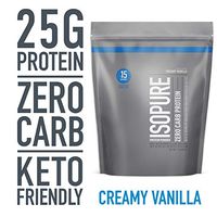 Isopure Zero Carb, Vitamin C and Zinc for Immune Support, 25g Protein, Keto Friendly Protein Powder, 100% Whey Protein Isolate, Flavor: Creamy Vanilla, 1 Pound (Packaging May Vary)