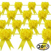 Star Quality Elegant Pull Bow for Gift Package | Solid Color Gift Decoration Bow Great for Wedding, Birthday and Parties (6-1/2 Inch, Yellow)