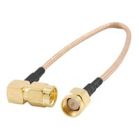 Saide Electronic 6" SMA Male to SMA Right Angle Male Connector Jumper Pigtail Cable RG316