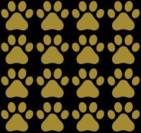 Yadda-Yadda Design Co. Small Pawprint - Dog Paw Print - Matte Vinyl Decal Sticker YYDC (2.25" w x 2" h) (Quantity & Color Choices) (48 Pack, Gold)