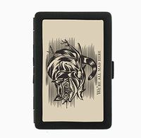Cheshire Cat Fantasy Illustration Black Cigarette Case Holder Wallet RFID-blocking