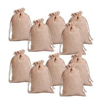 100 Wedding Hessian Burlap Jute Favour Gift Bags Drawstring Pouch (4"x6")