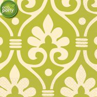 Amscan International Small Party Napkins Natural Damask, Pack Of 16