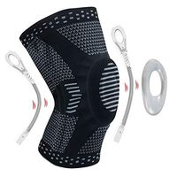 Knee Braces for Men and Women- Compression Knee Brace with Patella Gel Pads & Side Stabilizers - Knee Support Compression Sleeves Knee Wraps for Meniscus Tear, ACL, MCL Running (M, BlackGray)