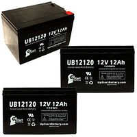 3 Pack Replacement for X-Treme X-360 Battery - Replacement UB12120 Universal Sealed Lead Acid Battery (12V, 12Ah, 12000mAh, F1 Terminal, AGM, SLA) - Includes 6 F1 to F2 Terminal Adapters