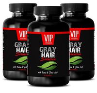 Pure Biotin for Hair Growth - Gray Hair Solution - Anti Gray Hair Women (3 Bottles 180 Capsules)