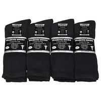 Falari Diabetic Socks Crew Length Size 10-13 Black