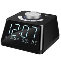Digital Alarm Clock Radio - YIHUNION Dual USB Charging Ports FM Radio with Sleep Time Temperature Display Snooze Dual Alarms with 6 Wake up Sounds 5 Level Brightness Dimmer Adjustable Alarm Volume