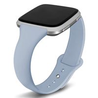 Kmasic Compatible Fitbit Versa Bands, Narrow Slim Soft Silicone Small Replacement Wristband for Fitbit Versa/Versa Lite Edition Women Men, Light Blue, Small