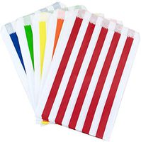 Outside the Box Papers Rainbow Stripe Paper Treat Sacks 5.5 x 7.5 50 Pack, Red, Yellow, Blue, Green, Orange