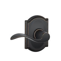 Schlage Camelot Trim with Accent Hall and Closet Lever, Aged Bronze (F10 ACC 716 CAM)