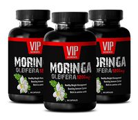 Natural Moringa Oleifera Leaf - Moringa OLEIFERA Extract 1200mg - Diuretic Blood Pressure - 3 Bottles 180 Capsules