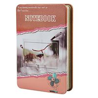 Metal Cover Pocket Journal Notepad Hardcover Mini Notebook Memo Scratch Pad Writing Book Diary with Kraft Ruled Grid Dot Paper, 128 Sheets, 5.9" x 3.9"