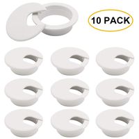 White Desk Grommet 2 Inch, Pack of 10 Plastic Desk Cord Cable Hole Cover Grommet