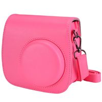 Tiessic Instax Mini 9 Camera Case Compatible with Fujifilm Instax Mini 9 Mini 8 Mini 8+ Camera with Shoulder Strap and Pocket - Flamingo Pink