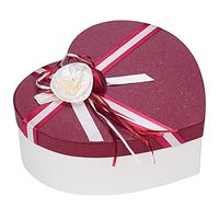 Drasawee Christmas Birthday Gift Box Heart Shape Candy Box Wine Red 1 PCS L