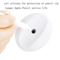 for iPad Pro Pencil Holder Cap Soft Silicone Protective Case Anti-Lost Holder Dock Stand for Apple Portable Stylus Stand Base Touch Pen Nib (White)