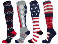 Swell Relief Patriotic Graduated Moderate Compression Sock Set of 4 Pair. M/L