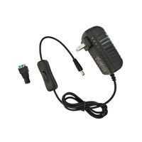 AspenTek Led Power Supply Adapter with Inline on off Switch for 12V 3528 Led Light Strip(8.2ft max length) or 5630 5050 Led Strip Light(3.28ft Max length),110v AC Input to DC 12v/1000mA,12 Watt Max