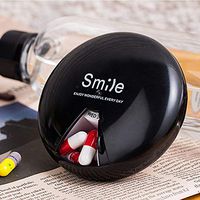 Pill Case Pills Organizer Rotate 7 Day Weekly Pills Dispenser Pill Box Black Pill Storage Pill Container